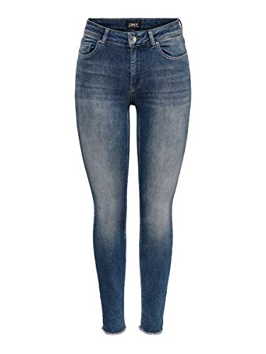 Only ONLBLUSH Life Mid SK ANK RW REA422 Noos Pantalones, Special Blue Grey Denim, S/32 para Mujer