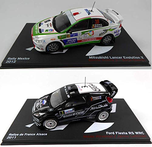 OPO 10 - Lotes de 2 Coches de Rally 1/43: Ford Fiesta + Mitsubishi Lancer Hirvonen Guerra (MAR: 54 + 55)