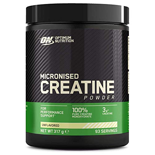 Optimum Nutrition ON Creatina Monohidrato Micronizada, Creatina en Polvo, Suplementos Deportivos para Rendimiento, Sin Sabor, 93 Porciones, 317 g, Embalaje Puede Variar