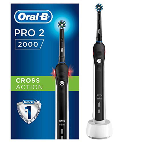 Oral-B PRO 2 2000 Cepillo Eléctrico Recargable con Tecnología De Braun, 1 cabezal de recambio, negro Oral-B PRO 2 2000 Cepillo Eléctrico Recargable con Tecnología De Braun, 1 cabezal de recambio, negro