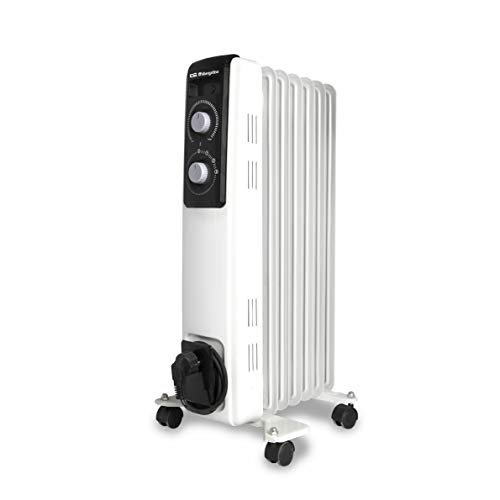 Orbegozo RF 1500 Radiador de aceite, 1500W de potencia, construcción modular de 7 elementos y diseño en color blanco, Negro Orbegozo RF 1500 Radiador de aceite, 1500W de potencia, construcción modular de 7 elementos y diseño en color blanco, Negro