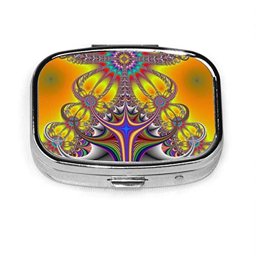 Organizador de embalaje de píldoras de encargo colorido abstracto generado, caja de píldora de decoración diaria para el metal del monedero