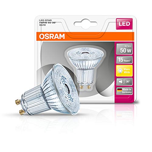 Osram Star Par16 Lámpara LED reflectora GU10, 4.5 W, Blanco, Lote de 1