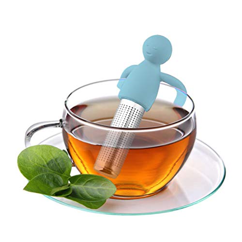 OUTEYE Fine Mesh Tea Infuser for Loose Tea Leaf, Little Man Tea Strainer Cute Silicone Tea Infusers Tea Filter