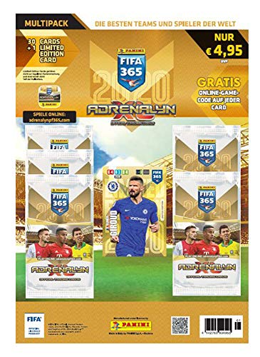 Panini- Adrenalyn XL FIFA 365, Temporada 2019/2020, Multipack con 5 Booster y una Tarjeta de edición Limitada, 6 Cartas por Paquete, Color carbón (804955)