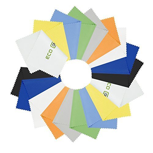 Paños de Limpieza de Microfibra Eco-Fused - Paquete de 18 - Para Limpiar Anteojos, Lentes de Cámara, iPad, Tablets, Phones, iPhone, Teléfonos Android, Laptops, Pantallas LCD, Platería y Superficies Delicadas Paños de Limpieza de Microfibra Eco-Fused - Paquete de 18 - Para Limpiar Anteojos, Lentes de Cámara, iPad, Tablets, Phones, iPhone, Teléfonos Android, Laptops, Pantallas LCD, Platería y Superficies Delicadas