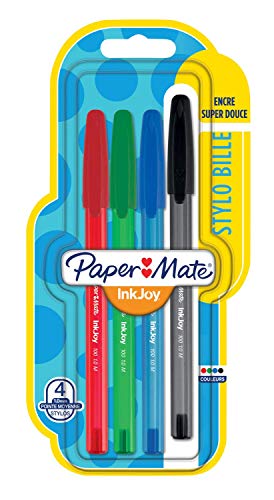 Paper Mate 1956718 - Bolígrafos con capuchón, punta mediana de 1.0 mm, paquete de 5, colores surtidos estándares