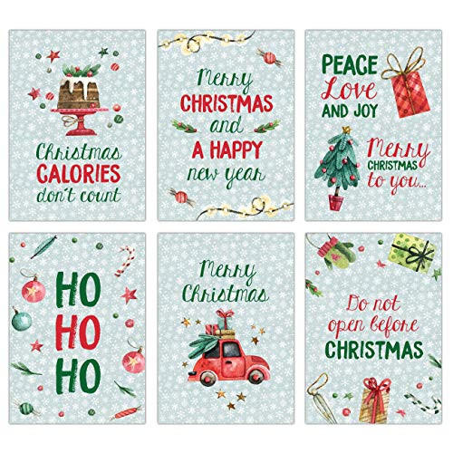 Papierdrachen Juego de 12 tarjetas postales para Navidad, impresión artística para enviar y coleccionar, juego de 13 menta en inglés
