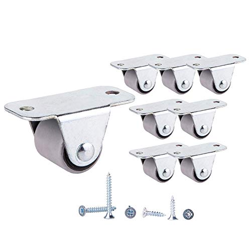 (Paquete de 8) Ruedas de 16 mm Ruedas de goma de movimiento suave Ruedas con placa de metal con tornillos Juego pequeño para muebles 25 kg (Paquete de 8) Ruedas de 16 mm Ruedas de goma de movimiento suave Ruedas con placa de metal con tornillos Juego pequeño para muebles 25 kg