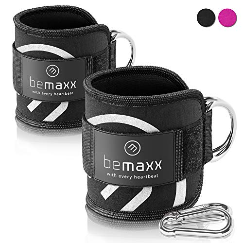 Par de tobilleras deportivas para cable máquinas + guía de entrenamiento - 2 correas de tobillo acolchadas de velcro con ganchos - Entrenamiento de piernas y glúteos en polea – Mujeres, hombres Par de tobilleras deportivas para cable máquinas + guía de entrenamiento - 2 correas de tobillo acolchadas de velcro con ganchos - Entrenamiento de piernas y glúteos en polea – Mujeres, hombres