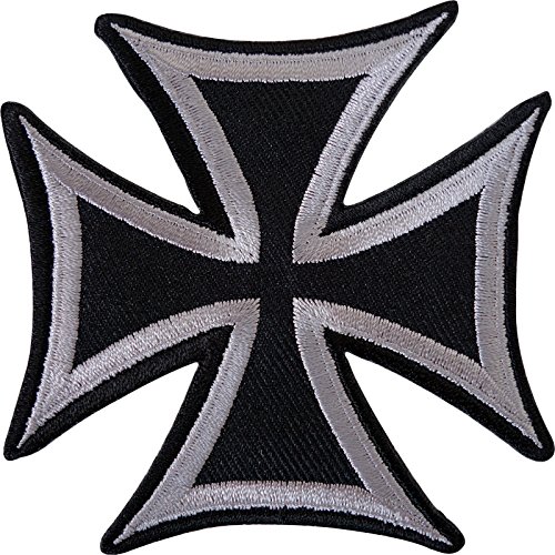 Parche bordado de cruz maltesa para planchar o coser en camiseta, pantalones vaqueros y chaqueta.