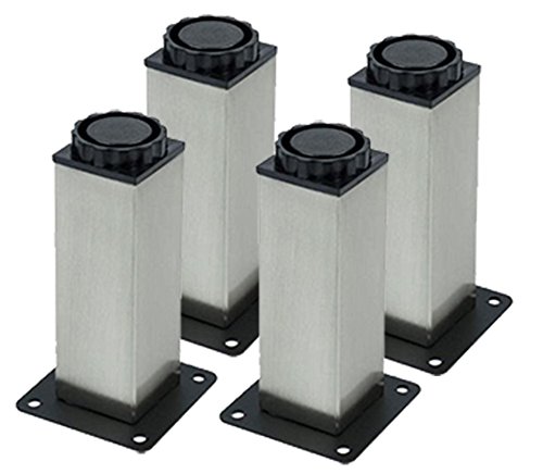 PATAS PARA MUEBLE, PACK DE 4 PATAS VARIAS MEDIDAS, AJUSTABLE DE HIERRO EN ACABADO EFECTO INOX (120MM) PATAS PARA MUEBLE, PACK DE 4 PATAS VARIAS MEDIDAS, AJUSTABLE DE HIERRO EN ACABADO EFECTO INOX (120MM)