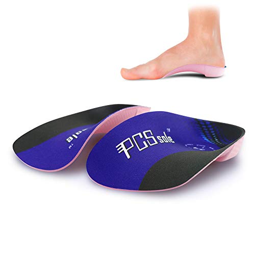 PCSsole 3/4 Plantillas de calzado ortopédico Soportes de arco alto Plantillas de zapatos para la fascitis plantar,Pie plano, Sobre-pronación,Alivio del dolor del talón (XL:EU-(43-46))