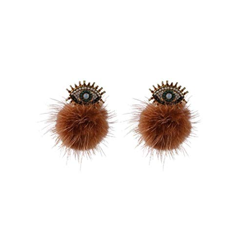 Pendientes de bola de visón de plata de ley 925 con diseño de marea de aguja de piel de bola, pendientes de bola de temperamento femenino salvaje de felpa de la oreja de la joyería-A Pendientes de bola de visón de plata de ley 925 con diseño de marea de aguja de piel de bola, pendientes de bola de temperamento femenino salvaje de felpa de la oreja de la joyería-A