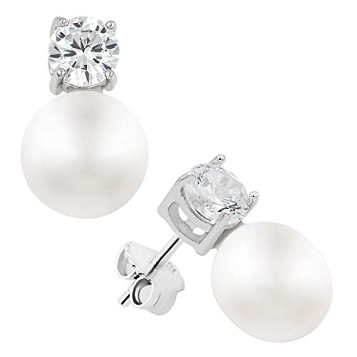 Pendientes de mujer de perlas cultivadas de agua dulce de 11,5 a 12 mm botón con circonita grande SECRET & YOU. Diseño Tú y Yo - Pendientes de Plata de Ley Rodiada de 925 milésimas con tuerca grande. Pendientes de mujer de perlas cultivadas de agua dulce de 11,5 a 12 mm botón con circonita grande SECRET & YOU. Diseño Tú y Yo - Pendientes de Plata de Ley Rodiada de 925 milésimas con tuerca grande.
