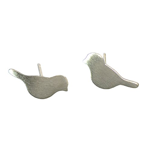 Pendientes Paialco para niña (plata de ley), diseño delicado de pájaros, chapado en oro rosa y oro blanco Pendientes Paialco para niña (plata de ley), diseño delicado de pájaros, chapado en oro rosa y oro blanco