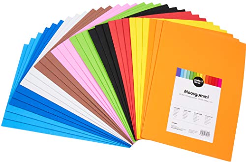 perfect ideaz 30 hojas gomaespuma de colores, DIN-A4, 10 colores diferentes, 2 mm de grosor, set de gomaespuma para manualidades, artículos de DIY, estera de gomaespuma para niños perfect ideaz 30 hojas gomaespuma de colores, DIN-A4, 10 colores diferentes, 2 mm de grosor, set de gomaespuma para manualidades, artículos de DIY, estera de gomaespuma para niños