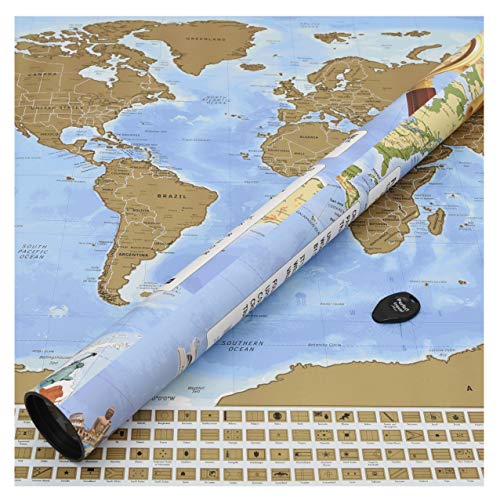 Perfect Travel Map - Mapamundi para rascar viajeros, trotamundos, turistas y Estudiantes de Idiomas - Póster de 83,6 x 60,5 cm