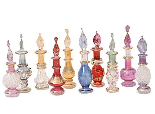 Perfumeros, esencieros de Cristal soplado Hecho y Pintado a Mano en Egipto, Mide Entre 4 y 6 cm Aproximadamente. Se envía aleatoriamente según disponibilidad