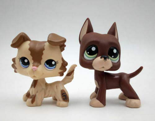 Pet Shop 2pcs/Lot Littlest LPS#1519#2210 Great Dane Dog Collie Dog