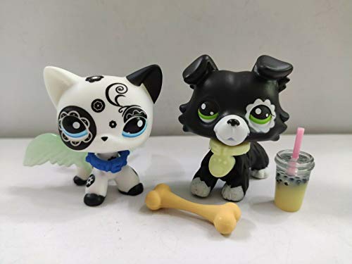 Pet Shop Littlest LPS Collie Dog White Cat with Accessories