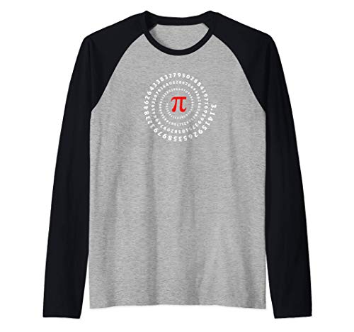 Pi, símbolo, espiral, matemáticas, infinito, número, pi day Camiseta Manga Raglan