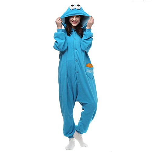 Pijamas Enteros Carnaval Cosplay Adulto Ropa de Dormir Hombre Camisones Disfraces Plaza Sésamo Ropa Pijamas de Una Pieza Mujer