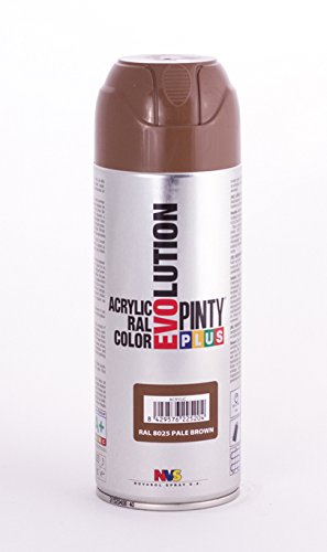 PINTYPLUS EVOLUTION Pintura spray Acrílica Brillo 520cc Pale brown Ral 8025, Estándar