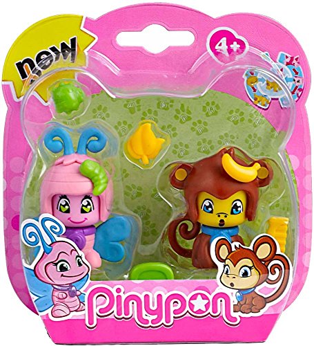 Pinypon Pack 2 mascotas, mariposa y mono (Famosa) (700012732)