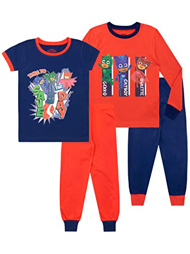 PJ Masks Pijamas Paquete de 2 para niños niños Gatuno Gekko Buhíta Ajuste Ceñido Multicolor 4-5 Años
