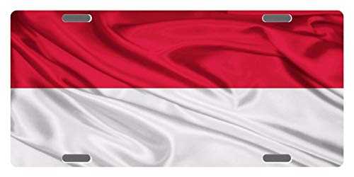Placa de matrícula personalizada con bandera de Indonesia, Sang Saka Merah Putih, 15 x 30 cm