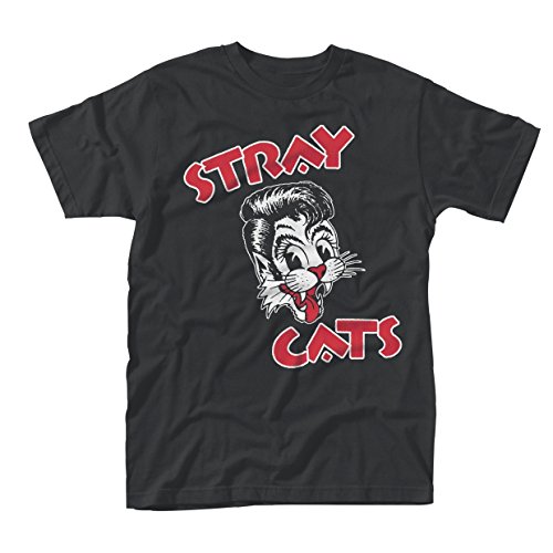 Plastic Head Stray Cats Cat Logo, Camiseta para Hombre, Negro (Black), X-Large Plastic Head Stray Cats Cat Logo, Camiseta para Hombre, Negro (Black), X-Large