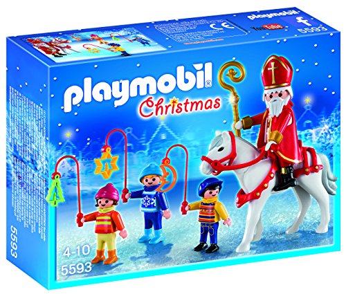 PLAYMOBIL - Christmas San Martín con Niños Playsets de Figuras de jugete (5593)