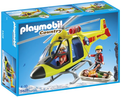 Playmobil Vida en la Montaña - Helicóptero para Rescate en montaña, Juguete Educativo, Multicolor, 35 x 10 x 25 cm, (5428)