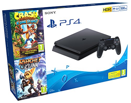 PlayStation 4 (PS4) - Consola de 500 GB + Crash Trilogy + Ratchet