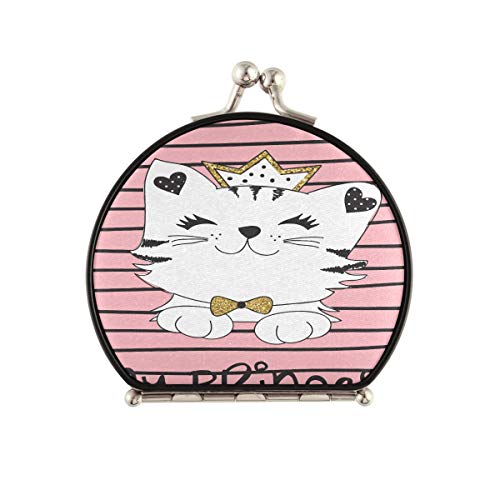 Pocket Size Mirror My Princess Cat Makeup Mirror Travel Double-sided With 2 X 1x Magnification Folding Portable Makeup Mirror Magnification For Women Girls Lady