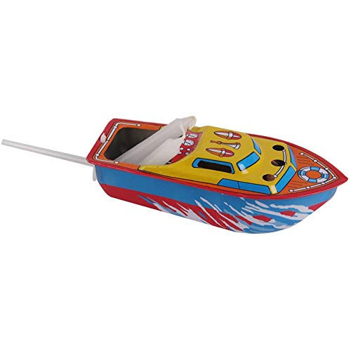 POFET Vela clásica accionada velocidad barco barco lata juguete agua decoración hecha a mano