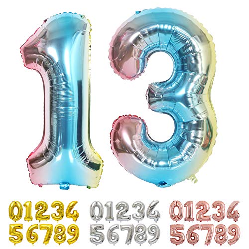 Ponmoo Foil Globo Número 13 31 Azul, Gigante Numeros 0 1 2 3 4 5 6 7 8 9 10-19 20-29 30 40 50 60 70 80 90 100, Grande Globos para La Boda Aniversario, Globo de Cumpleaños Fiesta Decoración Ponmoo Foil Globo Número 13 31 Azul, Gigante Numeros 0 1 2 3 4 5 6 7 8 9 10-19 20-29 30 40 50 60 70 80 90 100, Grande Globos para La Boda Aniversario, Globo de Cumpleaños Fiesta Decoración