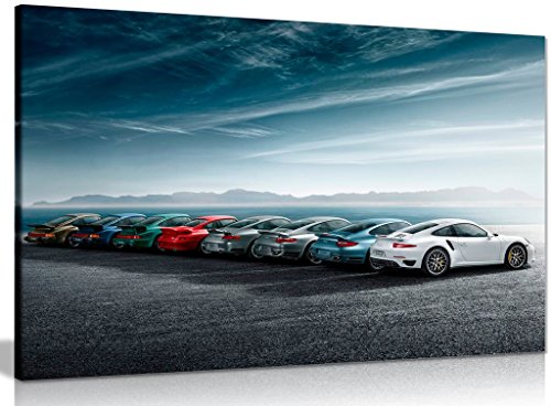 Porsche 911 Turbo History Lineage - Lienzo decorativo (76,2 x 50,8 cm)