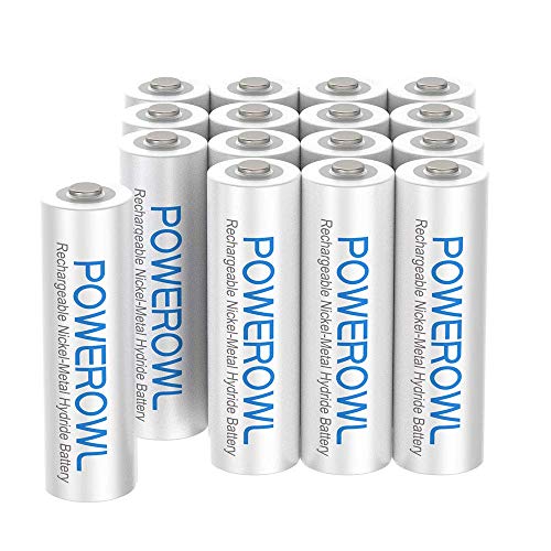 POWEROWL Pilas Recargables AAA Alta Capacidad 1000mAh 1.2V Precarga Ni-MH Pilas AAA Recargable Baja Autodescarga (16 Piezas, Recargable Aproximadamente 1200 Veces)