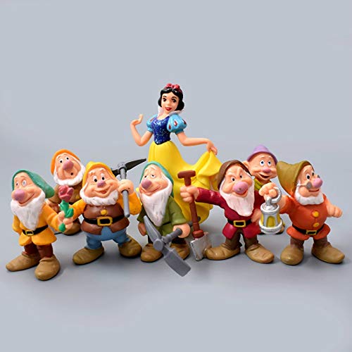 PRDECE 8 unids/Set 6-10 cm Blancanieves y los Siete enanitos Figura de acción Princesa PVC colección de muñecas Juguetes para Regalo de niños