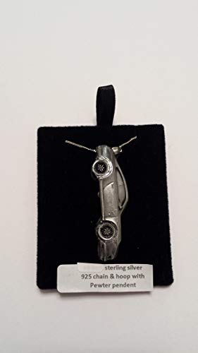 Prideindetails - Collar de plata de ley 925 con emblema de efecto estaño para Porsche 911 GT3 ref315 hecho a mano con cadena de 45,7 cm con caja de regalo