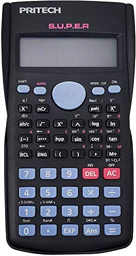Pritech - Calculadora científica (240 funciones, 24 niveles de paréntesis), color gris oscuro, estilo FX-82MS CC-0109 Pritech - Calculadora científica (240 funciones, 24 niveles de paréntesis), color gris oscuro, estilo FX-82MS CC-0109