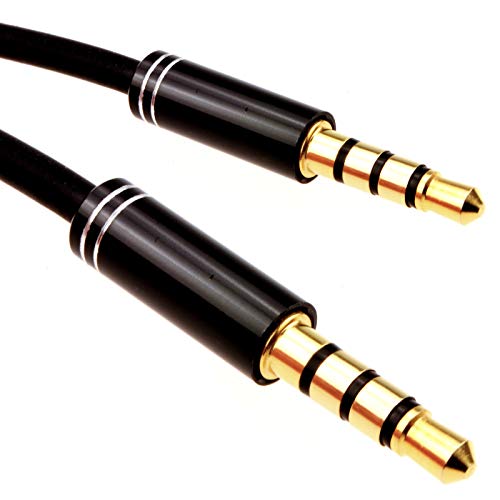 Pro 4 Pértiga 3,5 mm Conector Jack Masculino Audio Cable TPE Rubber Cable Oro 1 m [1 metros/1m]