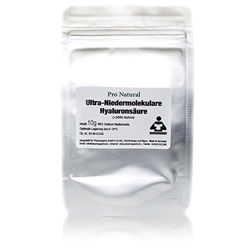 Pro Natural Polvo de ácido hialurónico 10G para la fabricación propia de cosméticos en gel de ácido hialurónico