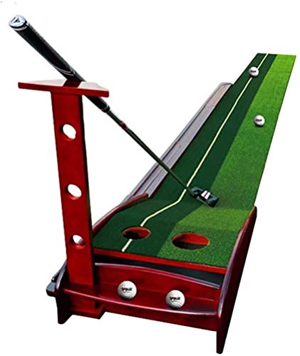 PROCTICA DE GOLF RACK Ladder Golf Putting Mat Green con la función de regreso de la bola automática Función de golf Ayuda de entrenamiento de la práctica de golf para la oficina en casa interior al ai