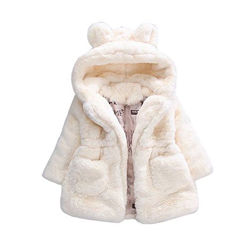 Proumy 6 Meses-6 años Ropa para bebés, niñas Abrigo con Capucha Infantil Chaqueta Niña Niños Invierno Abrigo Grueso Grueso Capa Chica Sudadera con Capucha Chaqueta Ropa de Abrigo (6-12 Meses, Beige)