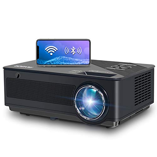 Proyector, FANGOR 7500 Lúmenes Full HD WiFi Proyector 1080P Nativo Vídeoproyector 4K Corrección Tropezoidal Cine en Casa Proyector Bluetooth 65000 Horas, Compatible con HDMI/USB/SD/VGA/AV/TV Box