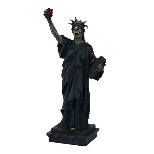 PTC Figura de estatua de la Libertad de Zombi, 28 cm de alto, pintada de resina