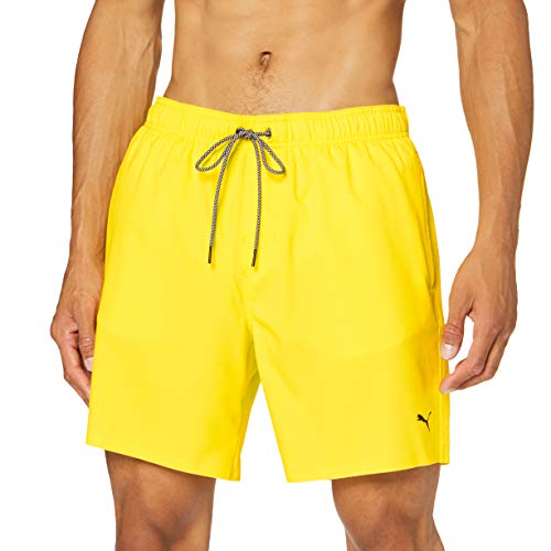 PUMA Mid-Length Men's Swimming Shorts-Visible Drawcord Pantalones Cortos para Tabla, Amarillo, XL para Hombre